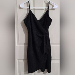 Juniors' Lily Rose Knotted Side Wrap Bodycon Dress Size M Little Black Dress